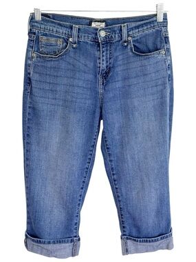 LEVI’S 515 Medium Wash Denim Capri Jeans Cuffed Stretch Size 6
